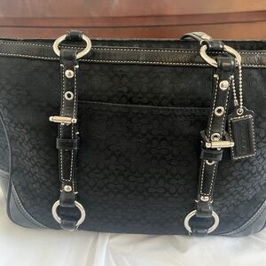 Coach Black Monogram Shoulder Bag